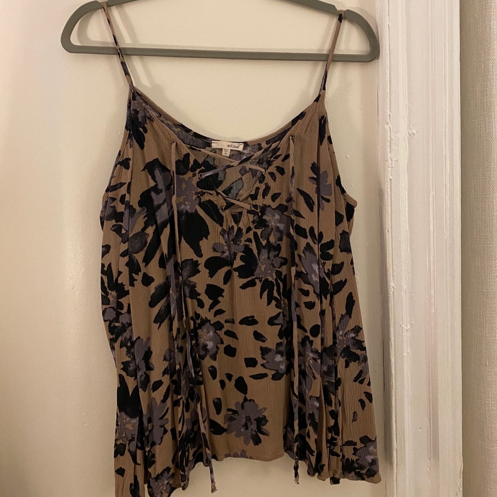 Brown and black flower blouse